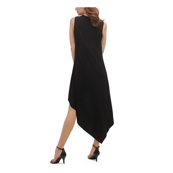 KENSIE DRESSES Womens Black Jersey Sleeveless Maxi Evening Hi-Lo Dress S - Picture 2 of 4